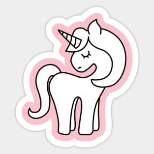 Shy Unicorn Sticker